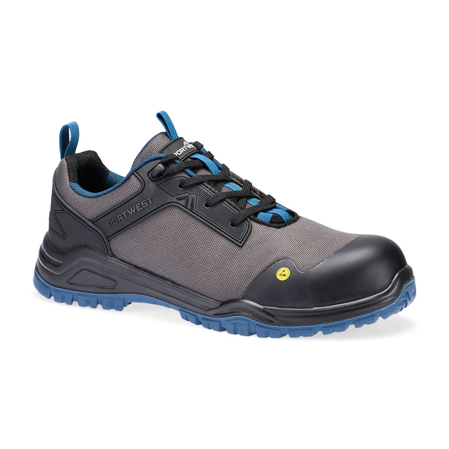 Portwest Composite Lite Voetbescherming Schoen FE11 composiet mesh laag S3S ESD SR FO zwart-groenblauw(BT)