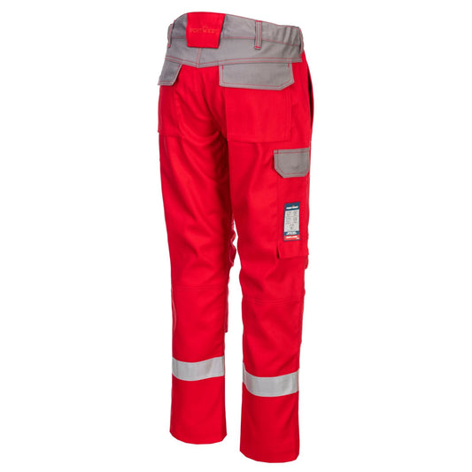 Portwest Bizflame Ultra FR Broek FR06 Two Tone vlamwerend antistatisch rood(RE)