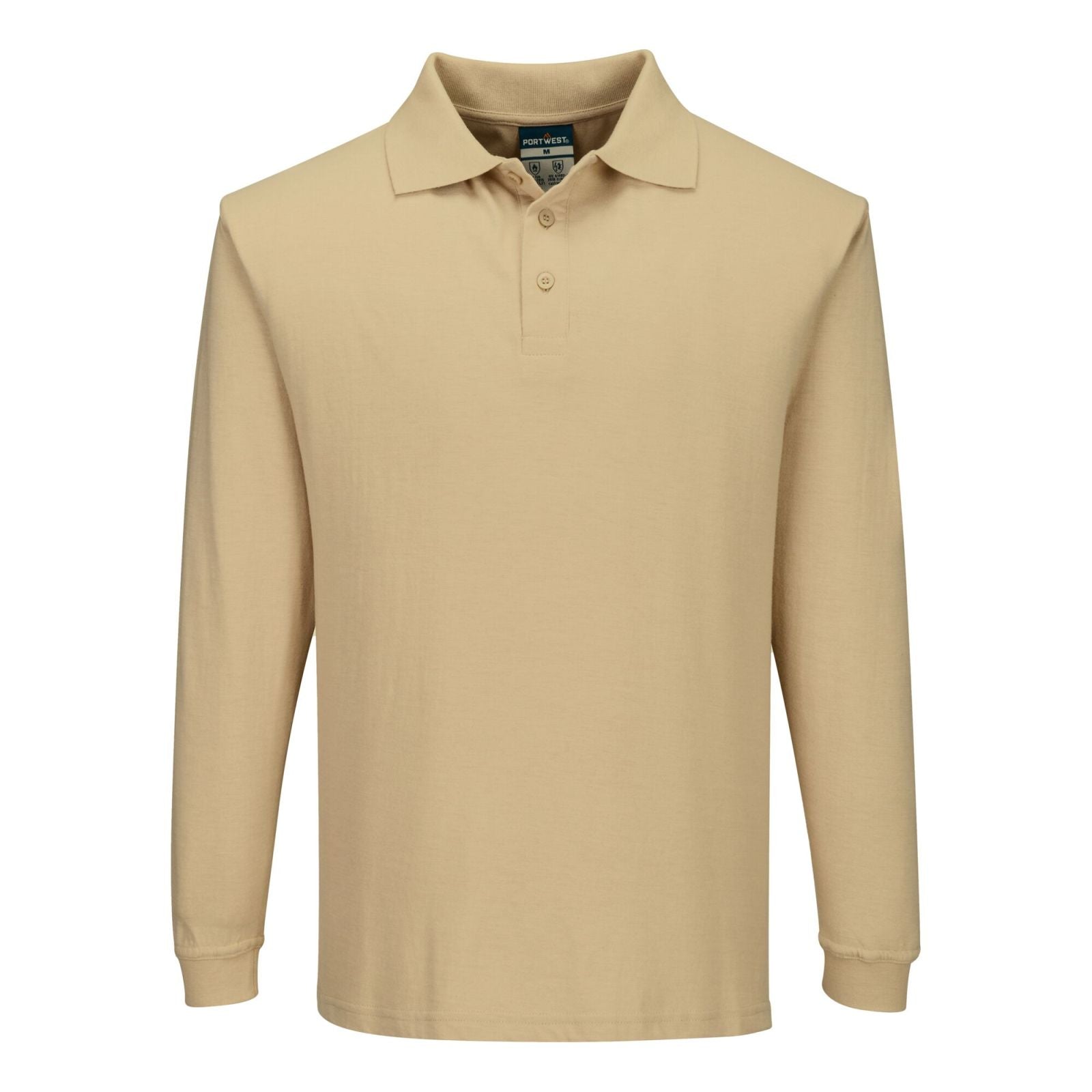 Portwest Modaflame Knit Vlamvertragend Poloshirt FR10 lange mouw vlamvertragend antistatisch tanbruin(TA)