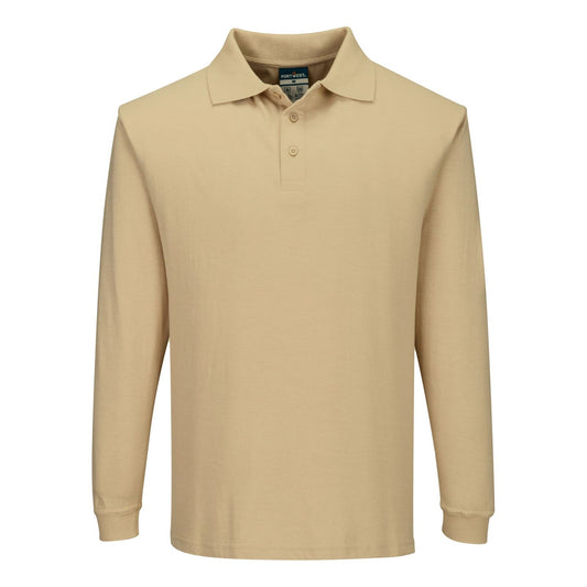 Portwest Modaflame Knit Vlamvertragend Poloshirt FR10 lange mouw vlamvertragend antistatisch tanbruin(TA)