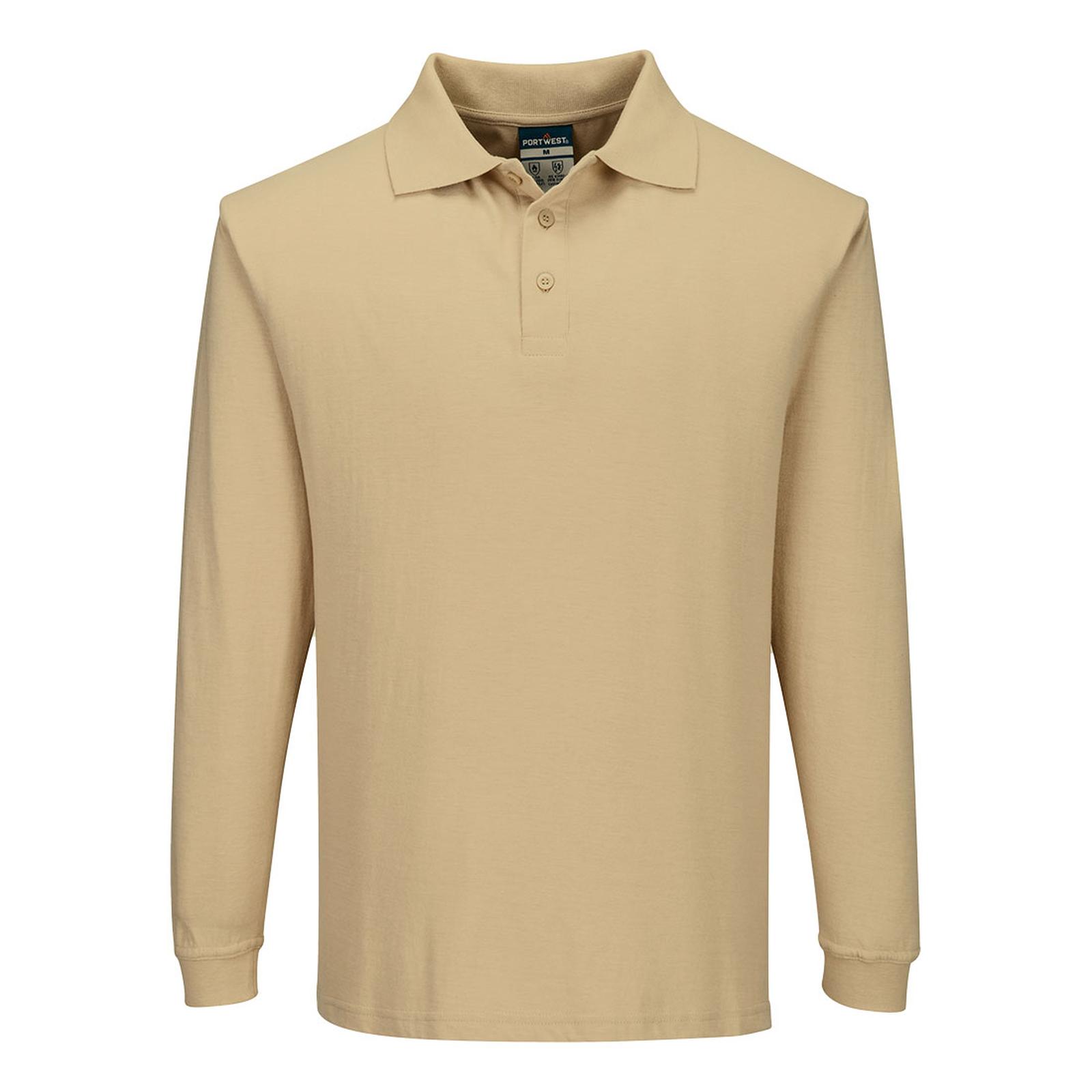 Portwest Modaflame Knit Vlamvertragend Poloshirt FR10 lange mouw vlamvertragend antistatisch tanbruin(TA)