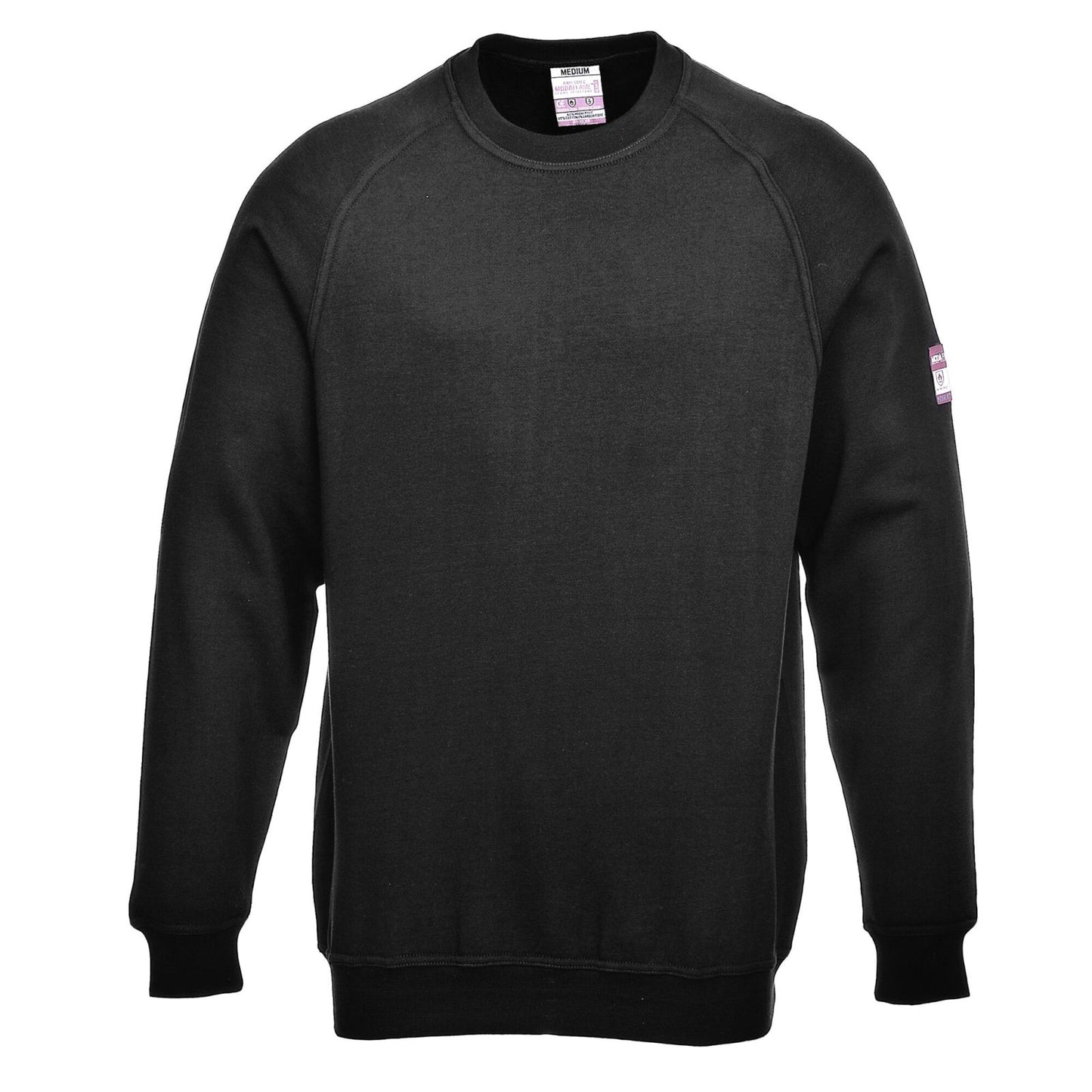 Portwest Modaflame Knit Vlamvertragend Multi-norm Sweatshirt FR12 vlamvertragende Modaflame anti-statisch lange mouw zwart(BK)