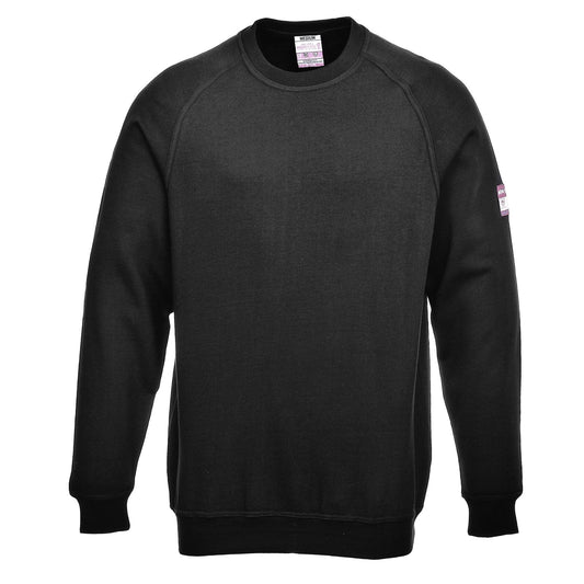 Portwest Modaflame Knit Vlamvertragend Multi-norm Sweatshirt FR12 vlamvertragende Modaflame anti-statisch lange mouw zwart(BK)
