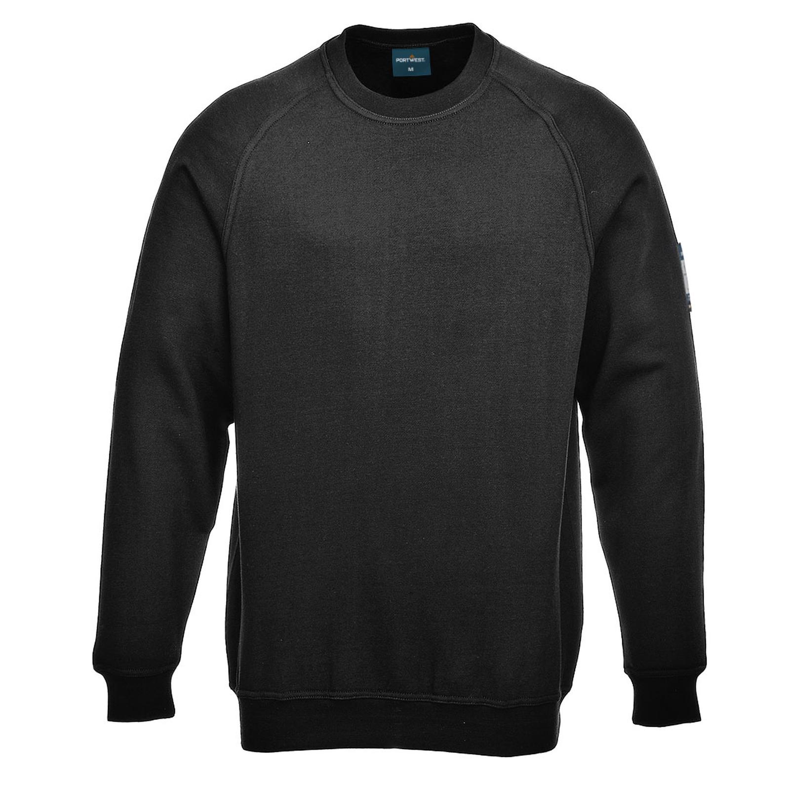 Portwest Modaflame Knit Vlamvertragend Multi-norm Sweatshirt FR12 vlamvertragende Modaflame anti-statisch lange mouw zwart(BK)