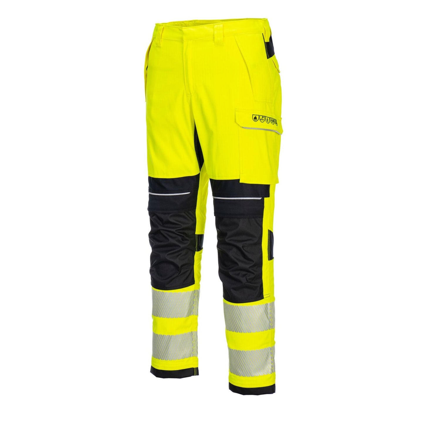 Portwest PW3 FR Broek FR406 Hi-Vis vlamvertragend antistatisch geel-zwart(YB)