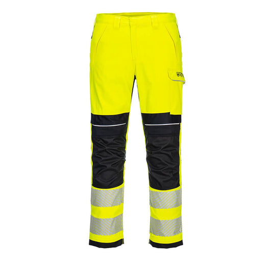 Portwest PW3 FR Broek FR406 Hi-Vis vlamvertragend antistatisch geel-zwart(YB)