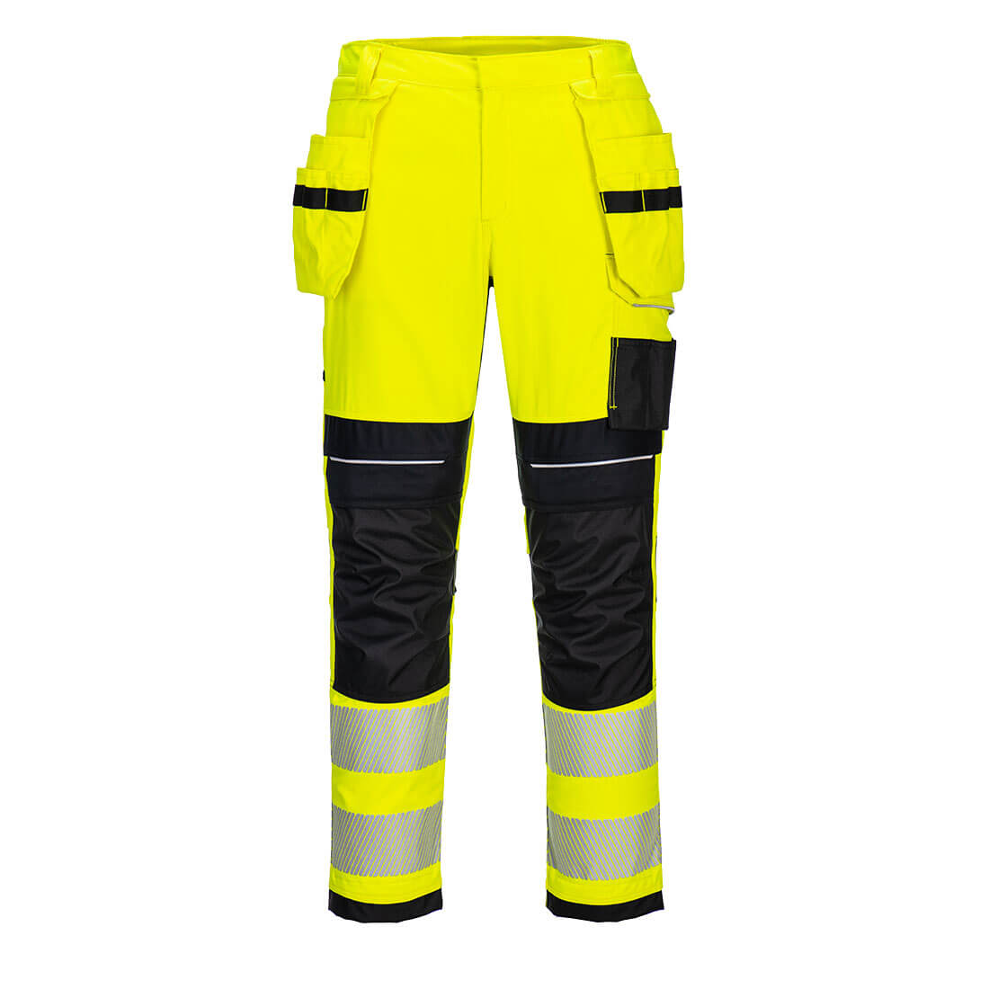 Portwest PW3 Vlamvertragend Multi-norm Broek FR407 Modaflame Hi-Vis holsterzakken geel-marineblauw(YN)