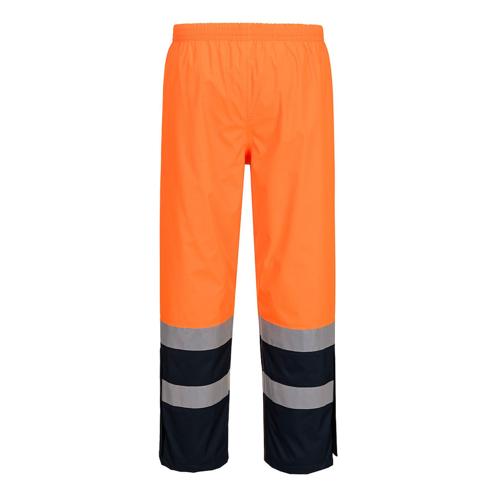 Portwest Bizflame Rain+ HV Vlamvertragend Multi-norm Broek FR410 Regen+ Hi-Vis Vlamboog oranje-marineblauw(ON)