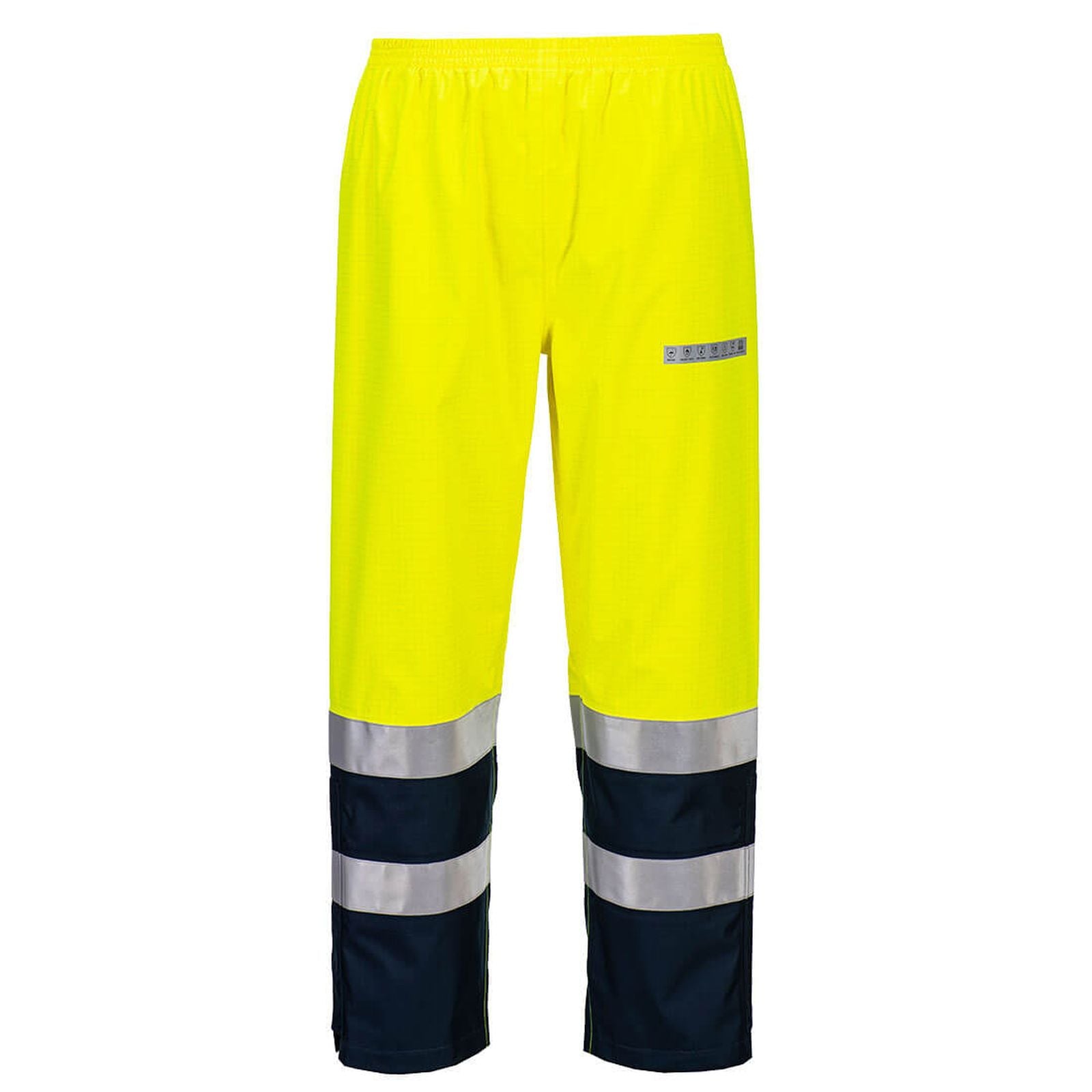 Portwest Bizflame Multi-Hazard Broek FR410 Light Arc Hi-Vis vlamwerend antistatisch geel-marineblauw(YN)