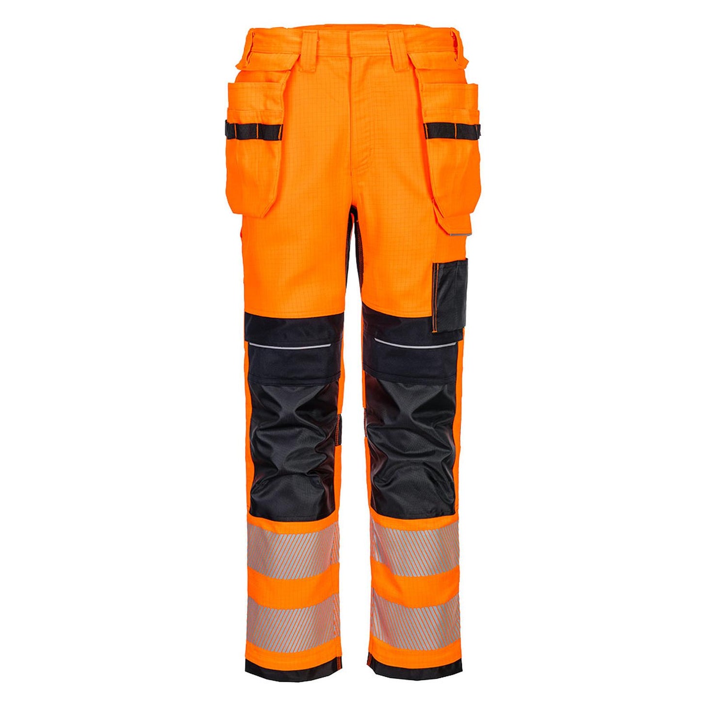 Portwest PW3 Vlamvertragend Multi-norm Werkbroek FR415 Modaflame Hi-Vis holsterzakken oranje-marineblauw(ON)