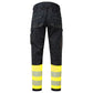 Portwest PW3 FR Broek FR416 vlamwerend antistatisch Hi-Vis klasse 1 holsterzakken. geel-zwart(YB)