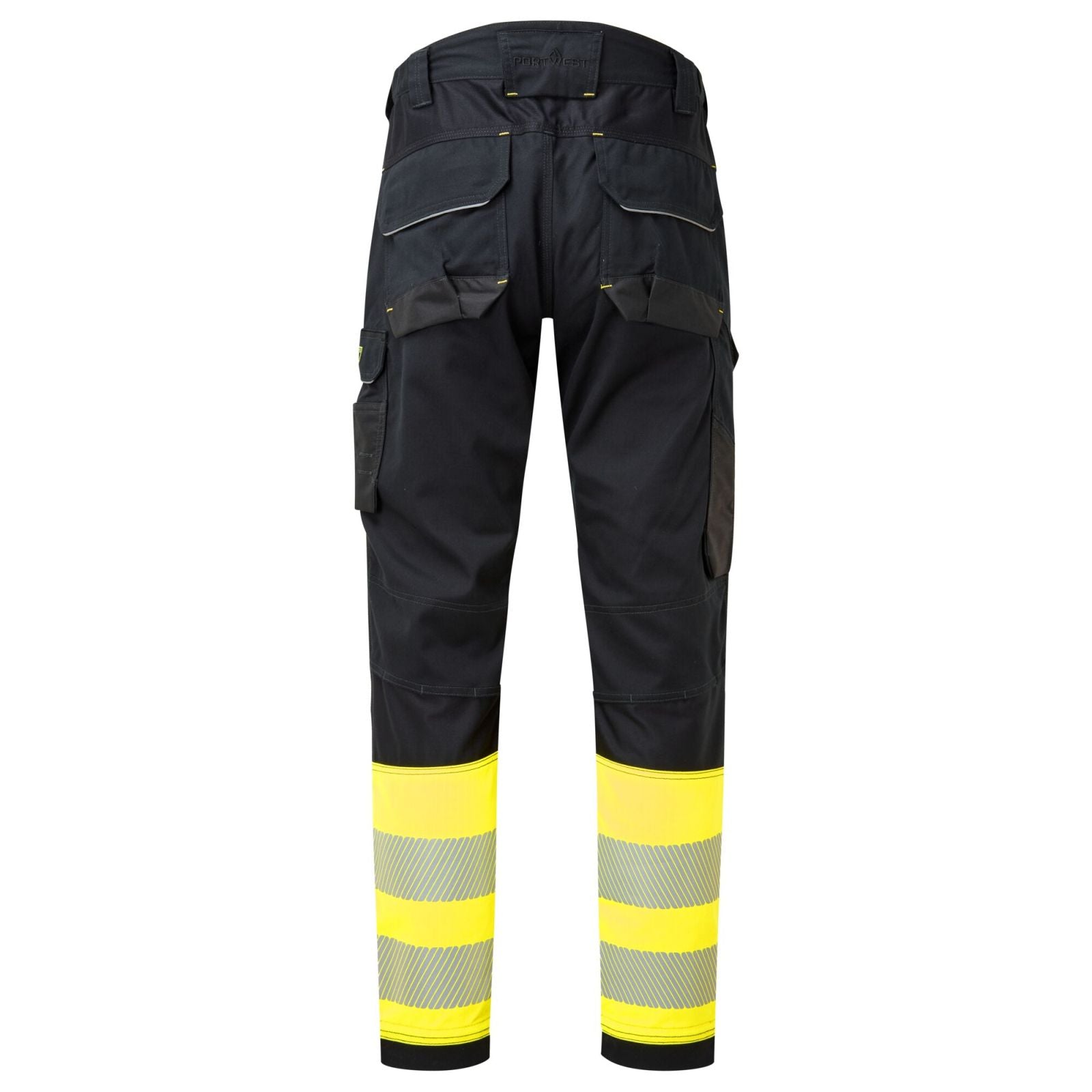 Portwest PW3 FR Broek FR416 vlamwerend antistatisch Hi-Vis klasse 1 holsterzakken. geel-zwart(YB)