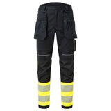 Portwest PW3 FR Broek FR416 vlamwerend antistatisch Hi-Vis klasse 1 holsterzakken. geel-zwart(YB)