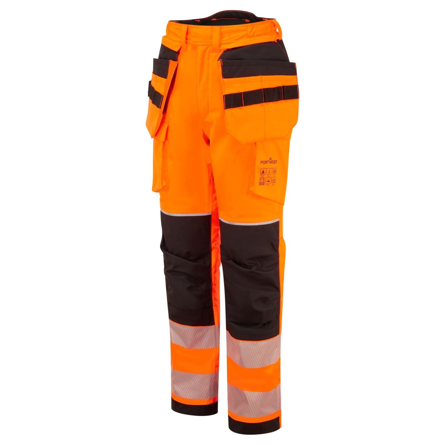 Portwest PW3 Vlamvertragend Multi-norm Winterbroek FR427 vlamvertragend Modaflame Hi-Vis holsterzakken oranje-zwart(OB)