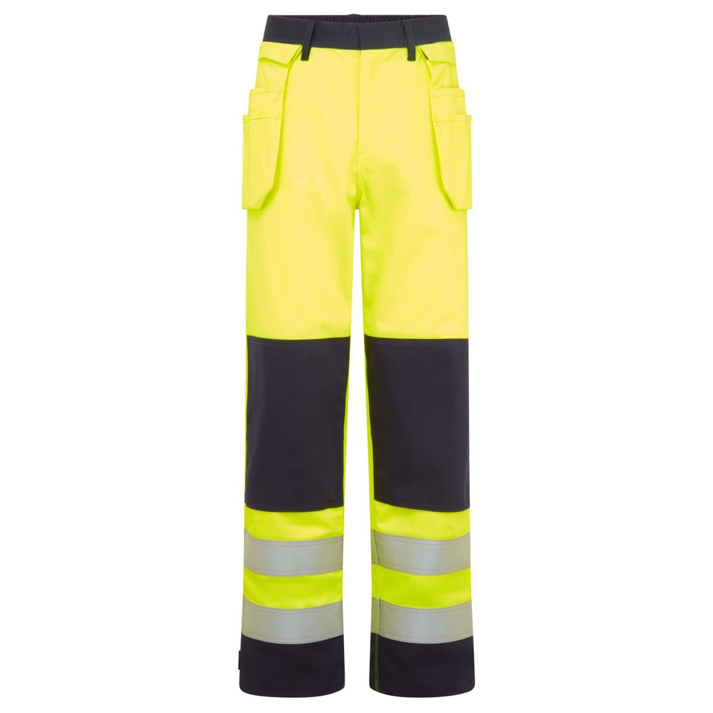 Portwest Bizflame Work HV Vlamvertragend Multi-norm Holsterbroek FR440 Bizflame Work Hi-Vis contrast FR geel-marineblauw(YN)