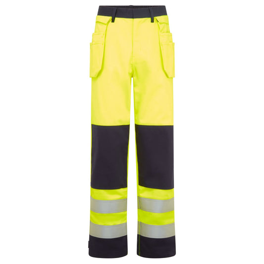 Portwest Bizflame Work HV Vlamvertragend Multi-norm Holsterbroek FR440 Bizflame Work Hi-Vis contrast FR geel-marineblauw(YN)