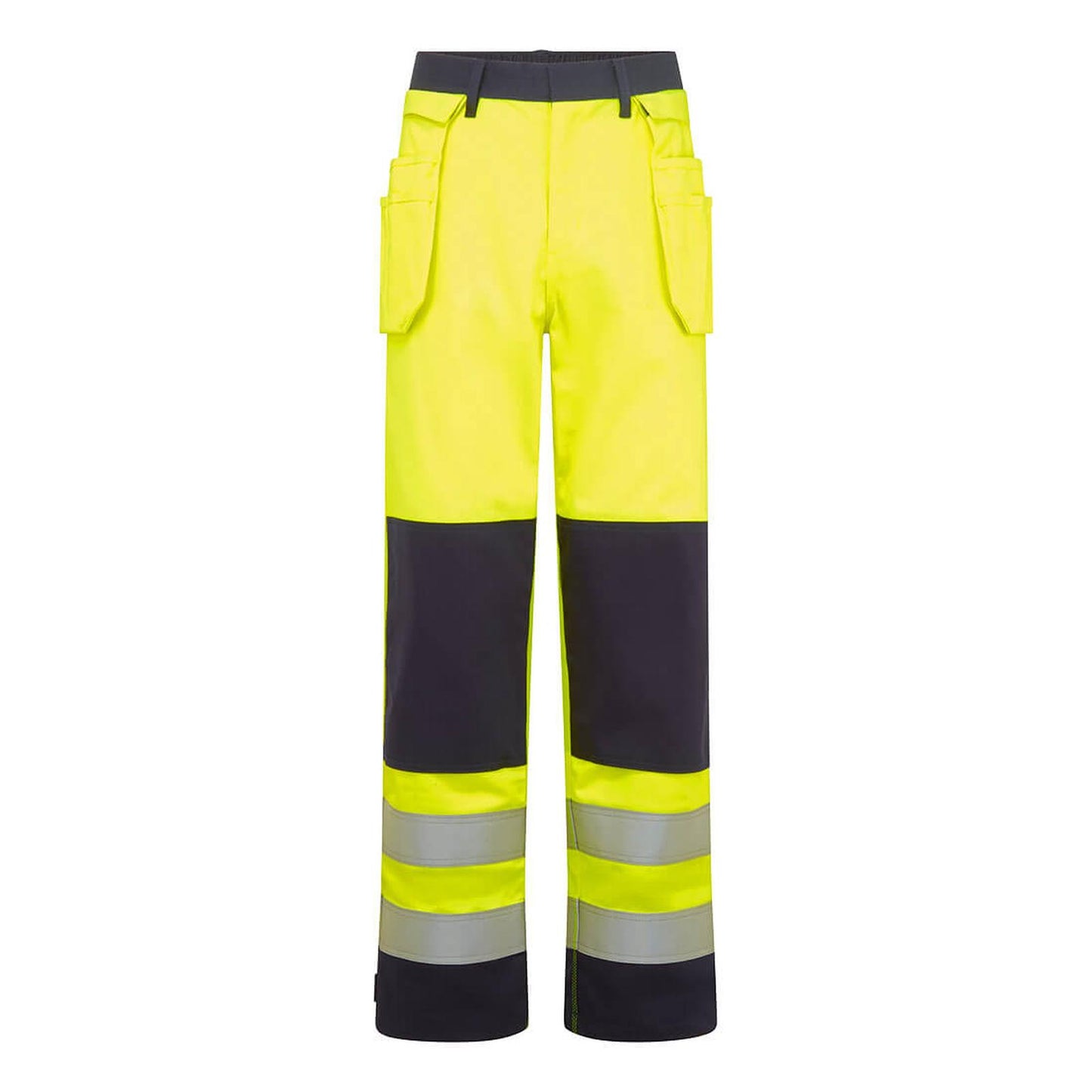 Portwest Bizflame Work HV Vlamvertragend Multi-norm Holsterbroek FR440 Bizflame Work Hi-Vis contrast FR geel-marineblauw(YN)