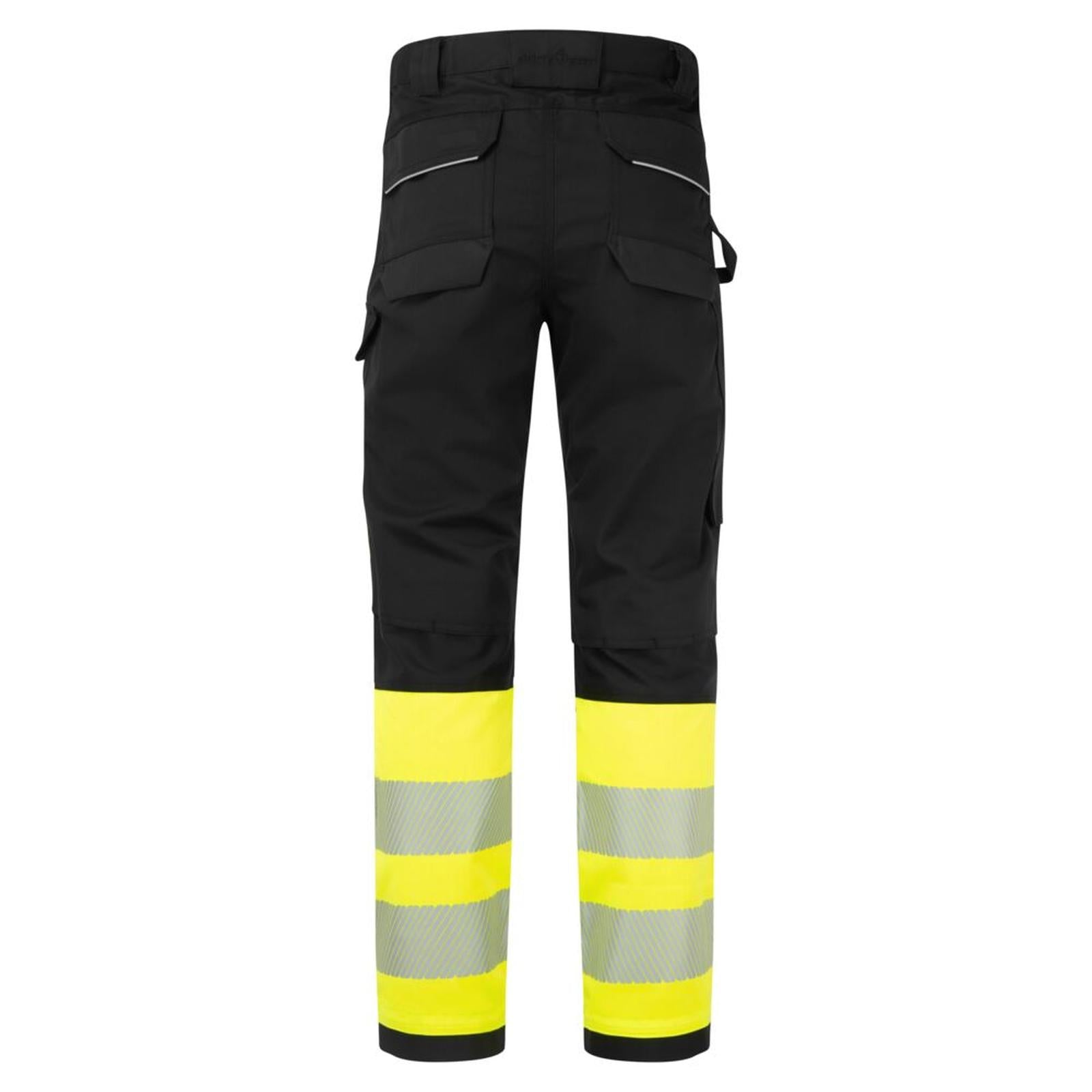Portwest PW3 Vlamvertragend Multi-norm Werkbroek FR450 Modaflame Hi-Vis klasse 1 FR geel-zwart(YB)