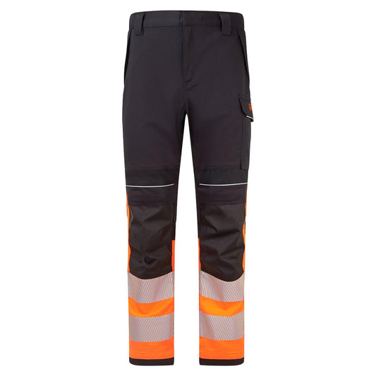 Portwest PW3 Vlamvertragend Multi-norm Werkbroek FR451 Modaflame Hi-Vis klasse 1 FR oranje-zwart(OB)