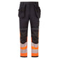Portwest PW3 Vlamvertragend Multi-norm Werkbroek FR452 Modaflame Hi-Vis klasse 1 FR oranje-zwart(OB)