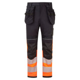 Portwest PW3 Vlamvertragend Multi-norm Werkbroek FR452 Modaflame Hi-Vis klasse 1 FR oranje-zwart(OB)