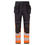 Portwest PW3 Vlamvertragend Multi-norm Werkbroek FR452 Modaflame Hi-Vis klasse 1 FR oranje-zwart(OB)