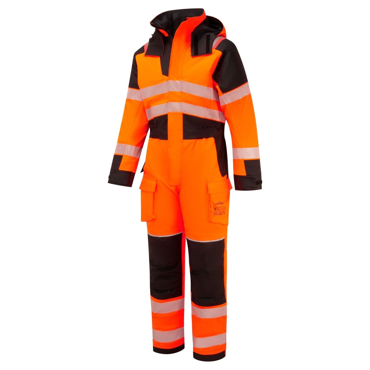 Portwest PW3 Vlamvertragend Multi-norm Winteroverall FR516 Modaflame regen + Hi-Vis Multi-Norm vlamvertragend oranje-zwart(OB)