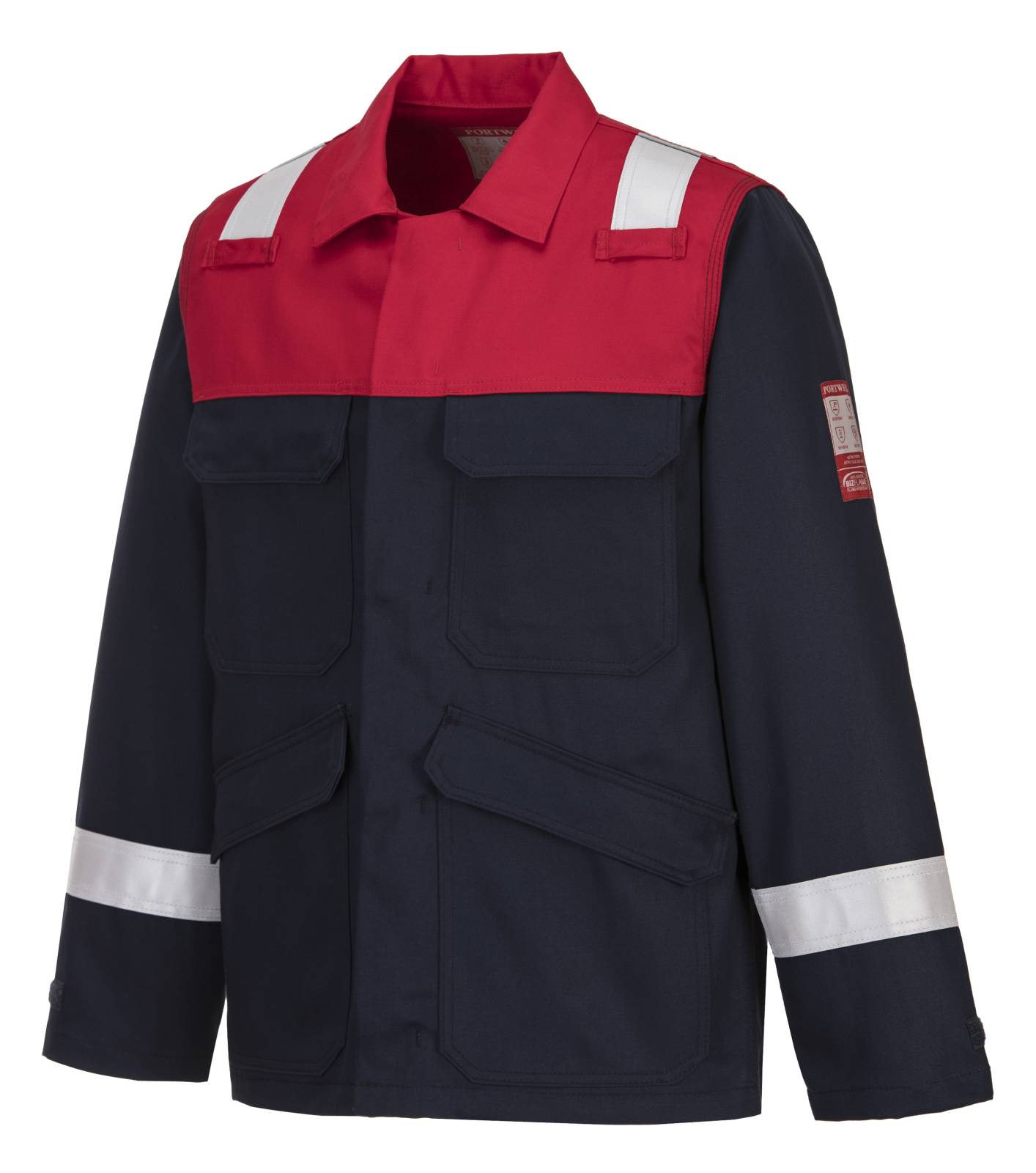 Portwest Bizflame Plus Jassen FR55 Vlamvertragend- antistatisch marineblauw-rood(NA)