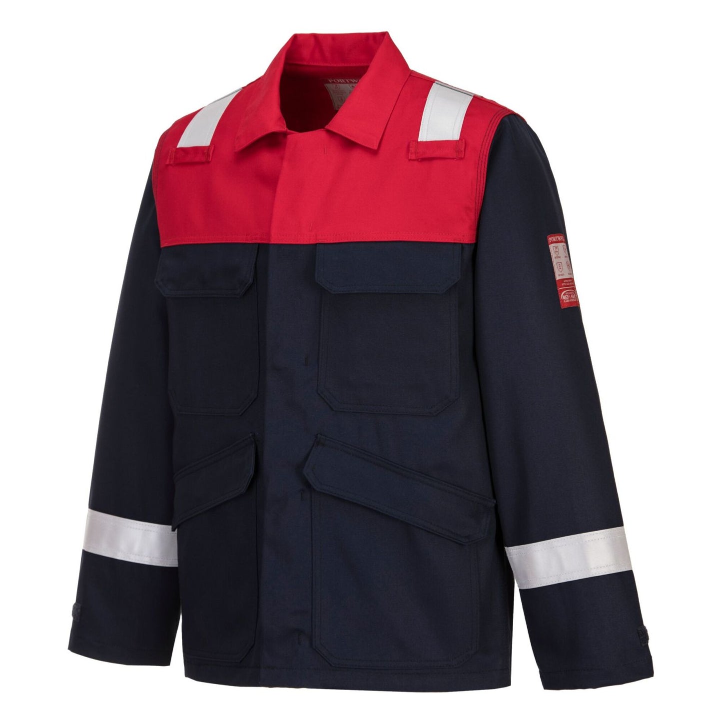 Portwest Bizflame Plus Jassen FR55 Vlamvertragend- antistatisch marineblauw-rood(NA)