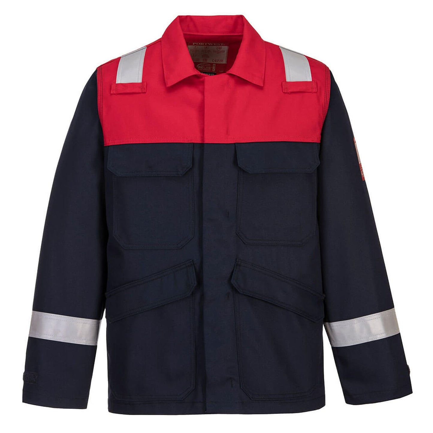 Portwest Bizflame Plus Jassen FR55 Vlamvertragend- antistatisch marineblauw-rood(NA)
