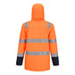 Portwest Bizflame Rain+ HV Vlamvertragend Multi-norm Jack FR605 Hi-Vis Vlamboog oranje-marineblauw(ON)