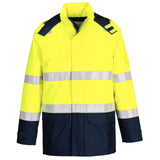Portwest Bizflame Multi-Hazard Jack FR605 Light Arc Hi-Vis Regen+ vlamboog geel-marineblauw(YN)