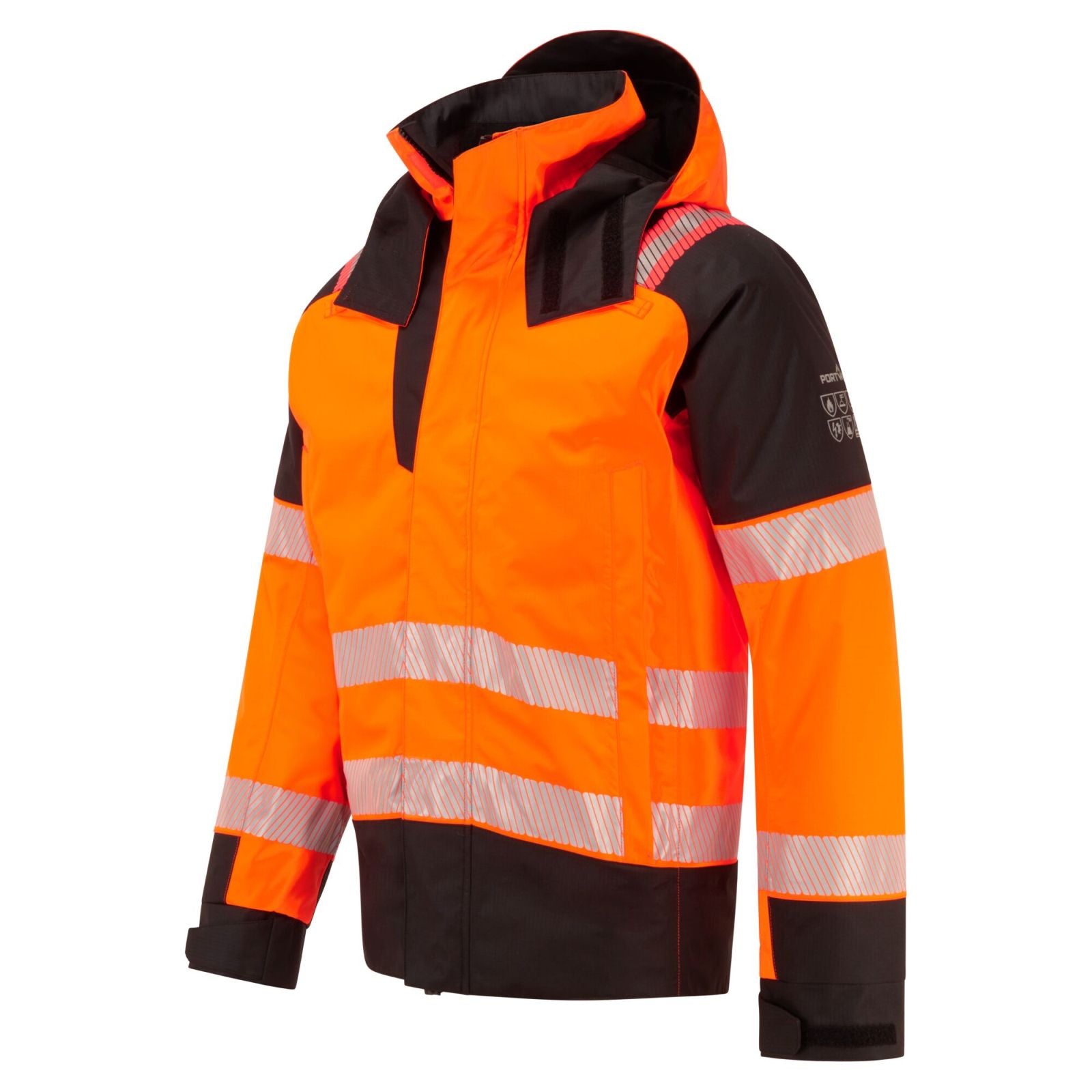 Portwest PW3 Vlamvertragend Multi-norm Winterjas FR606 vlamvertragend Modaflame regen Hi-Vis oranje-zwart(OB)