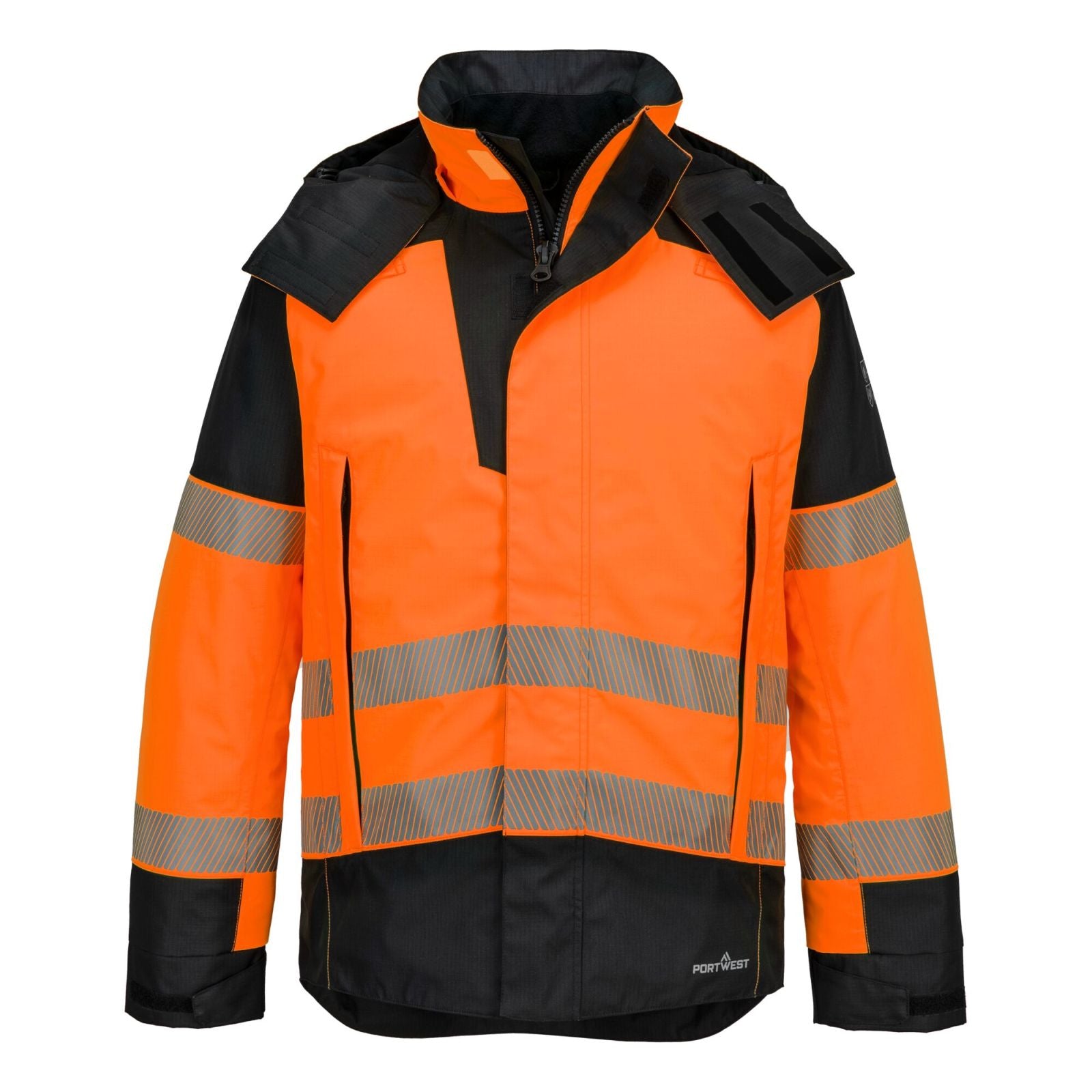 Portwest PW3 Vlamvertragend Multi-norm Winterjas FR606 vlamvertragend Modaflame regen Hi-Vis oranje-zwart(OB)