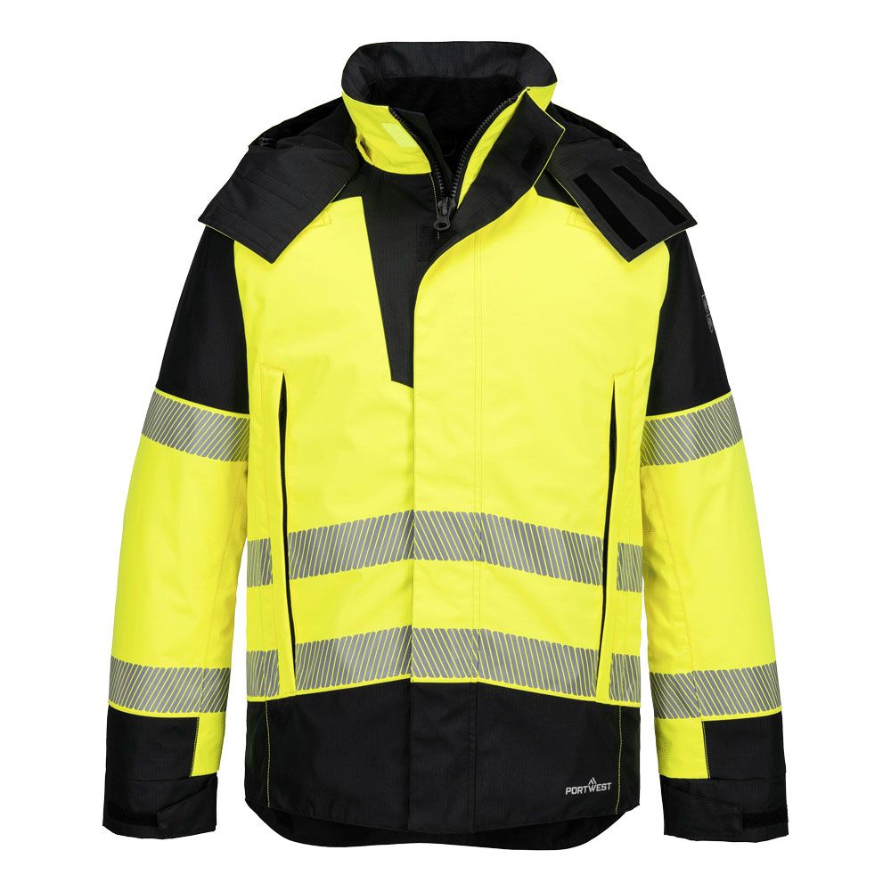 Portwest PW3 FR Winterjas FR606 vlamvertragend Modaflame Hi-Vis geel-zwart(YB)