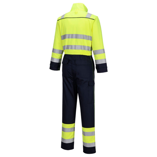 Portwest Bizflame Overalls FR60 Multinorm HiVis geel-marineblauw(YN)
