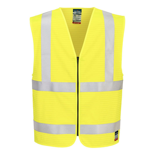 Portwest Bizflame Vest HV Vlamvertragend Multi-norm Veiligheidsvest FR615 Bizflame Hi-Vis FR rits geel(YE)