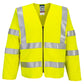 Portwest Bizflame Vest HV Vlamvertragend Multi-norm Veiligheidsvest FR616 Bizflame Hi-Vis FR lange mouwen rits geel(YE)