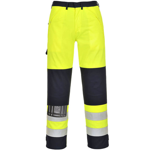 Portwest Bizflame Broeken FR62 Multinorm HiVis geel-marineblauw(YN)