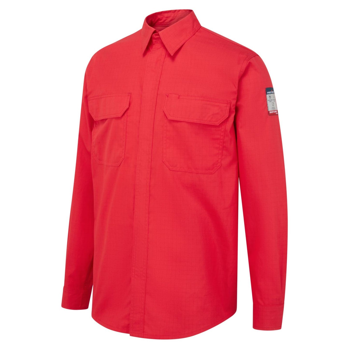 Portwest Bizflame Work Vlamvertragend Multi-norm Overhemd FR69 Bizflame Plus vlamwerend antistatisch chemisch rood(RE)