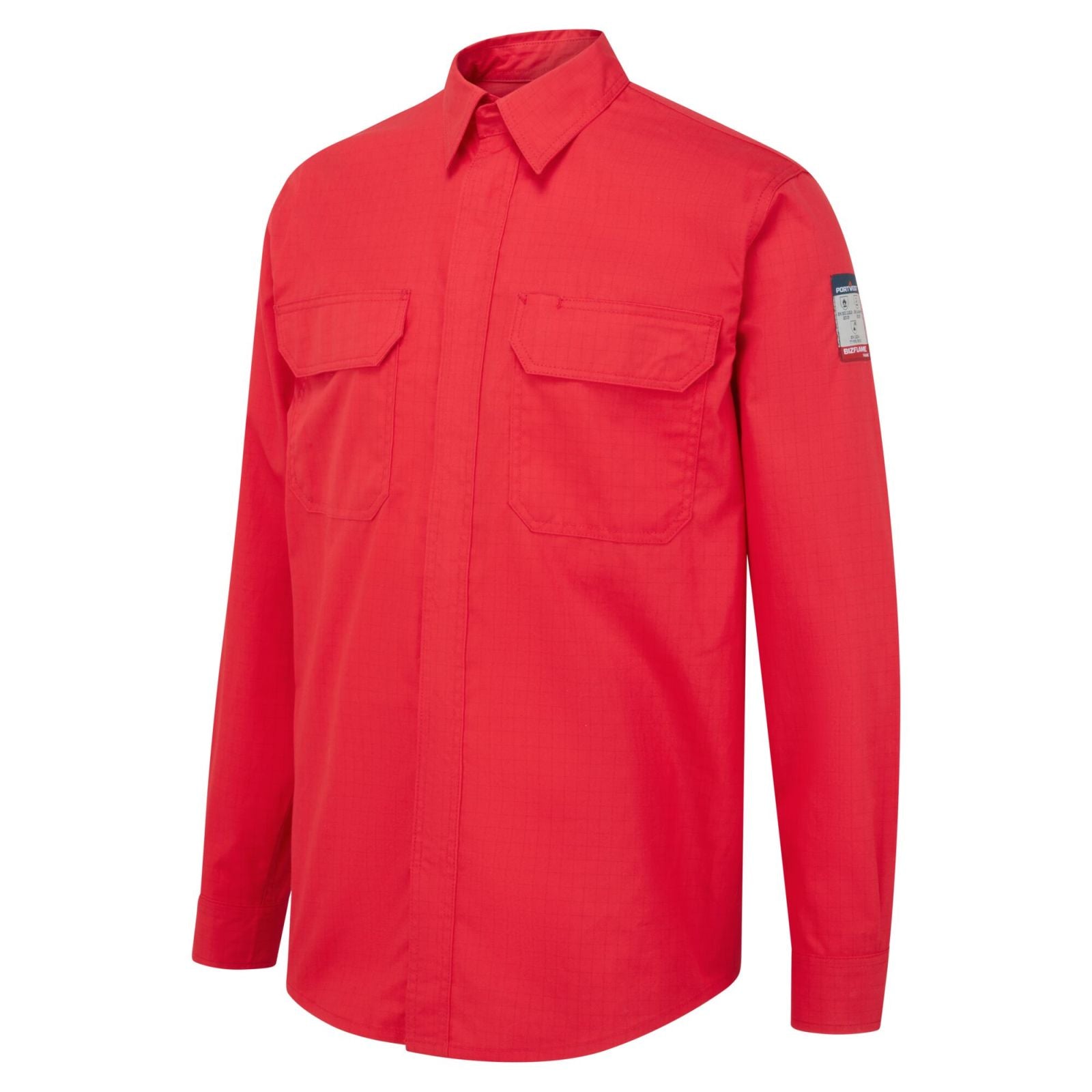 Portwest Bizflame Work Vlamvertragend Multi-norm Overhemd FR69 Bizflame Plus vlamwerend antistatisch chemisch rood(RE)