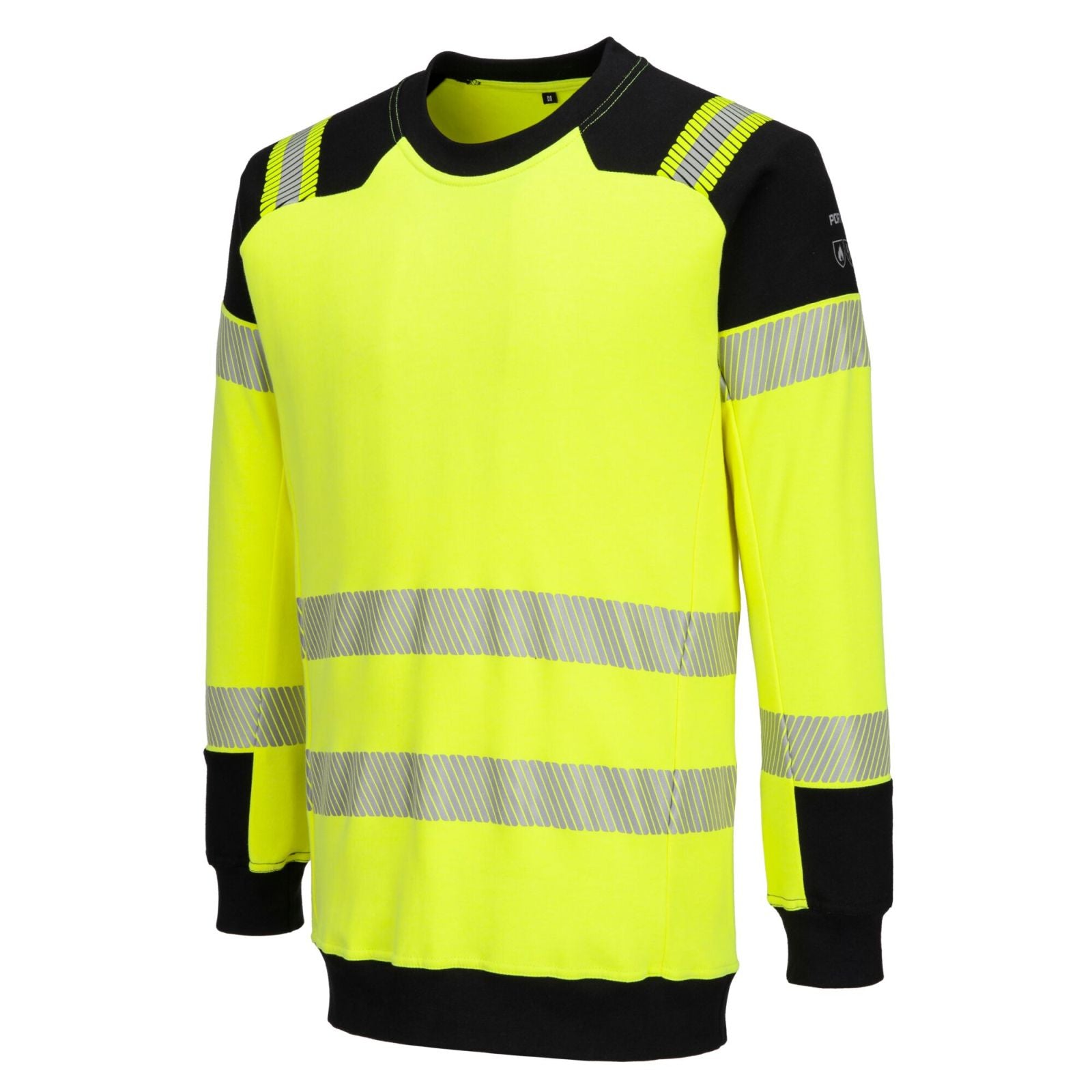 Portwest PW3 Vlamvertragend Multi-norm Sweatshirt FR707 Modaflame gebreid Hi-Vis FR geel-zwart(YB)