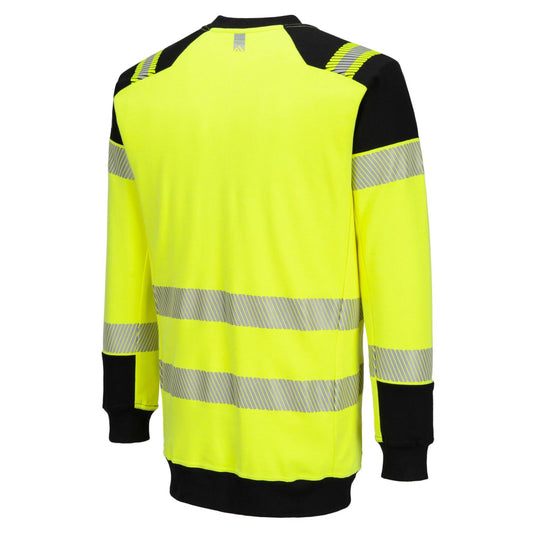 Portwest PW3 Vlamvertragend Multi-norm Sweatshirt FR707 Modaflame gebreid Hi-Vis FR geel-zwart(YB)