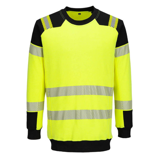 Portwest PW3 Vlamvertragend Multi-norm Sweatshirt FR707 Modaflame gebreid Hi-Vis FR geel-zwart(YB)