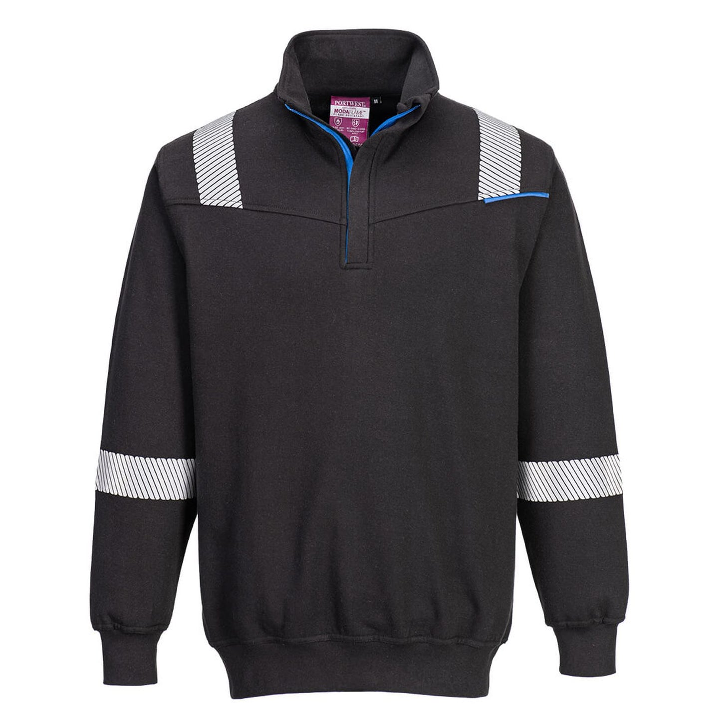 Portwest WX3 sweatshirt FR710 vlamvertragend HiVis zwart(BK)