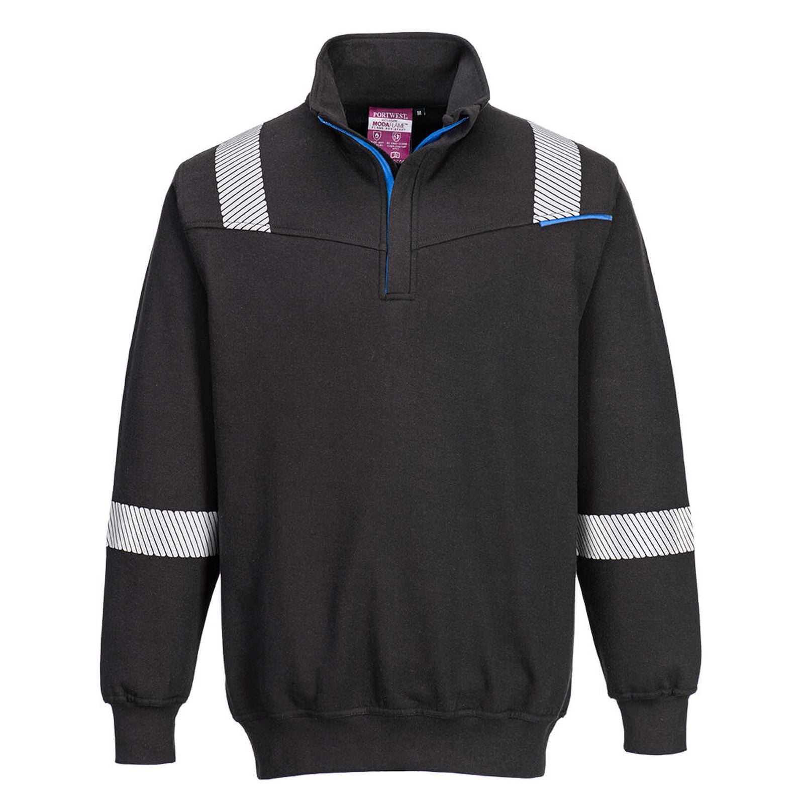 Portwest WX3 sweatshirt FR710 vlamvertragend HiVis zwart(BK)