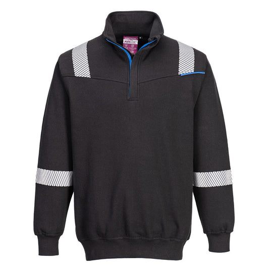 Portwest WX3 sweatshirt FR710 vlamvertragend HiVis zwart(BK)