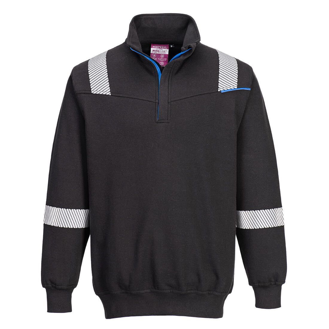 Portwest WX3 sweatshirt FR710 vlamvertragend HiVis zwart(BK)