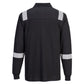 Portwest WX3 poloshirt FR711 longsleeve vlamwerend HiVis zwart(BK)