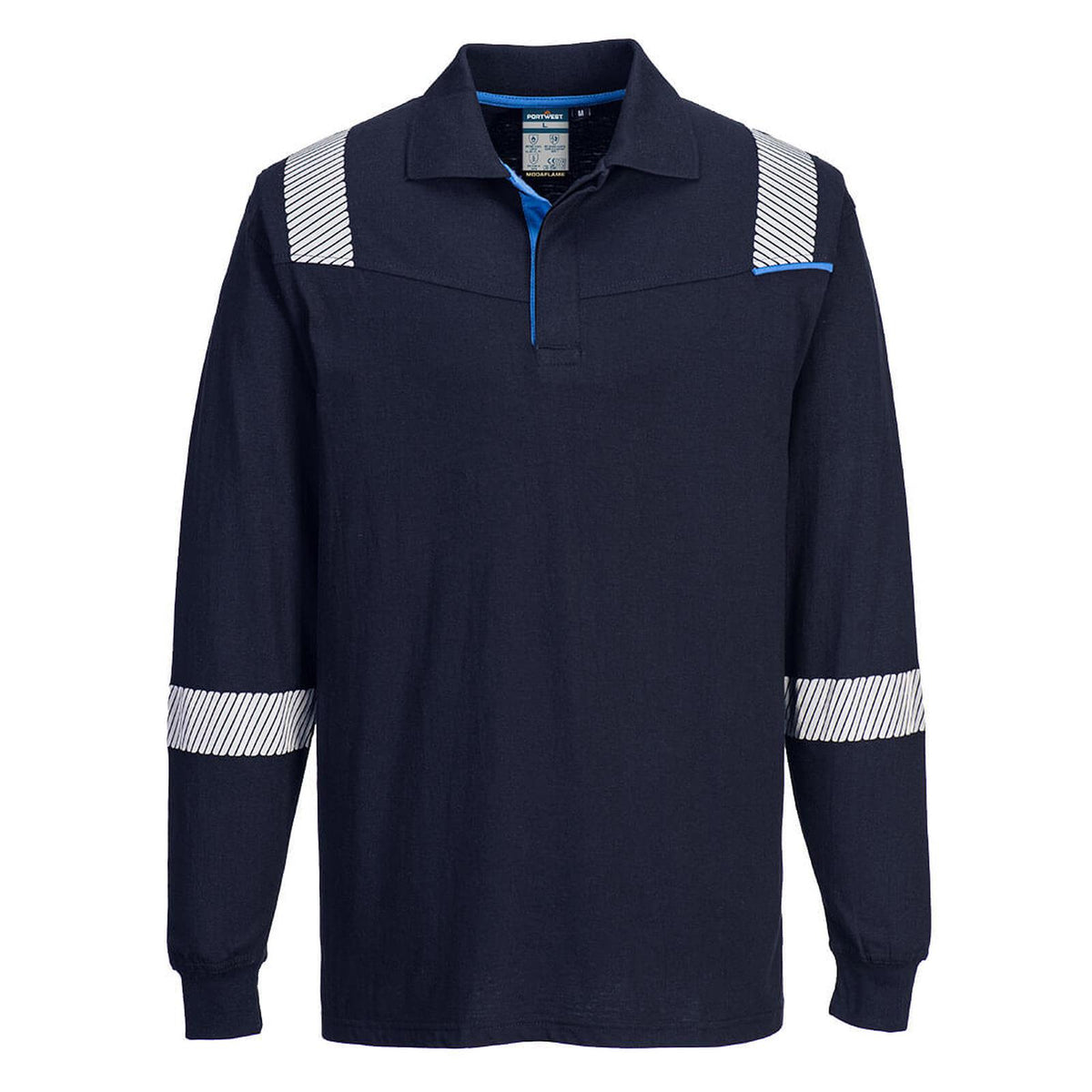 Portwest WX3 Vlamvertragend Multi-norm Polo FR711 Vlamwerend lange mouwen marineblauw(NV)